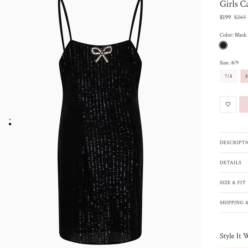 LoveShackFancy Black Sequin Dress